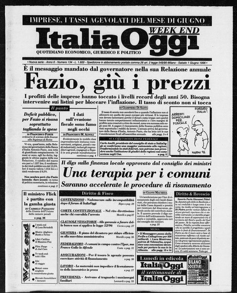 Italia oggi : quotidiano di economia finanza e politica